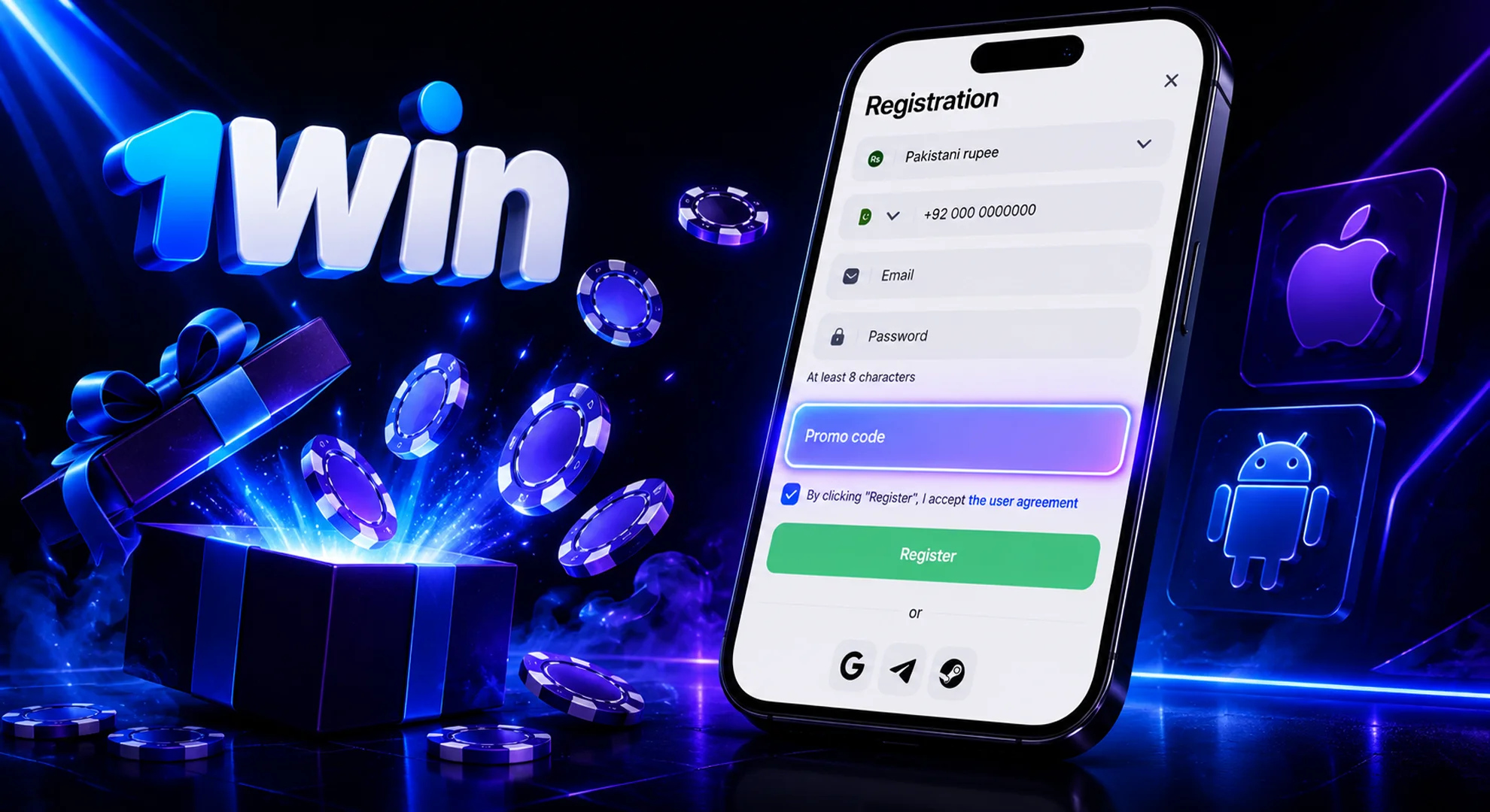 Enter Code and Play Redeem your 1win bonus code.