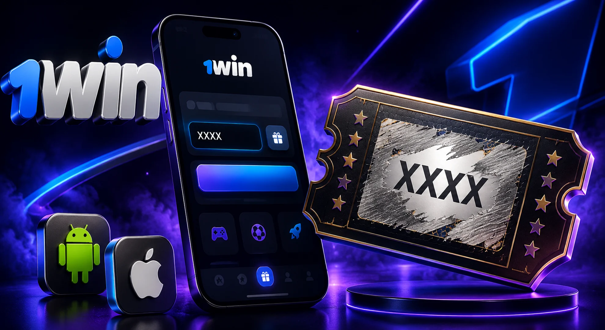 Guide to Activation via the App Use the promo code in the 1win app.