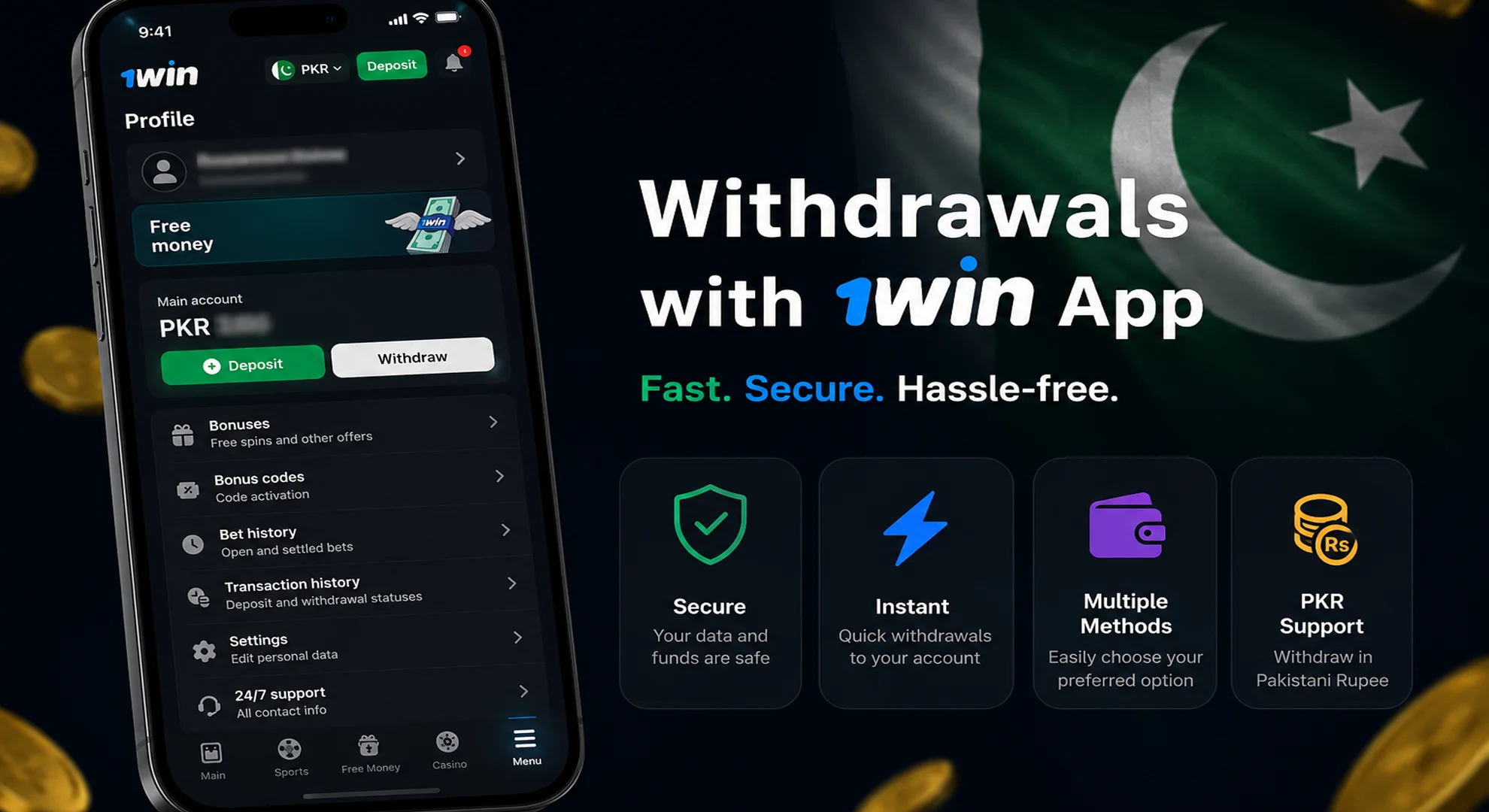 Withdrawals via 1win Mobile App